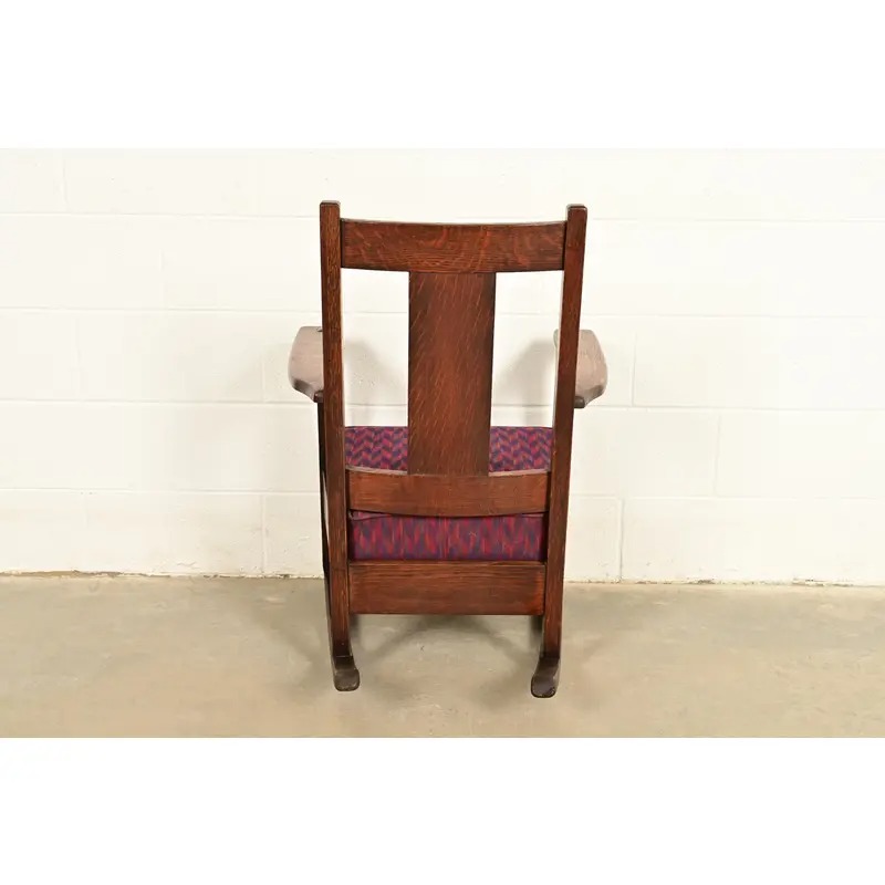 Limbert Antique Mission Oak Arts & Crafts Rocking Chair, Circa 1910 - Image 10