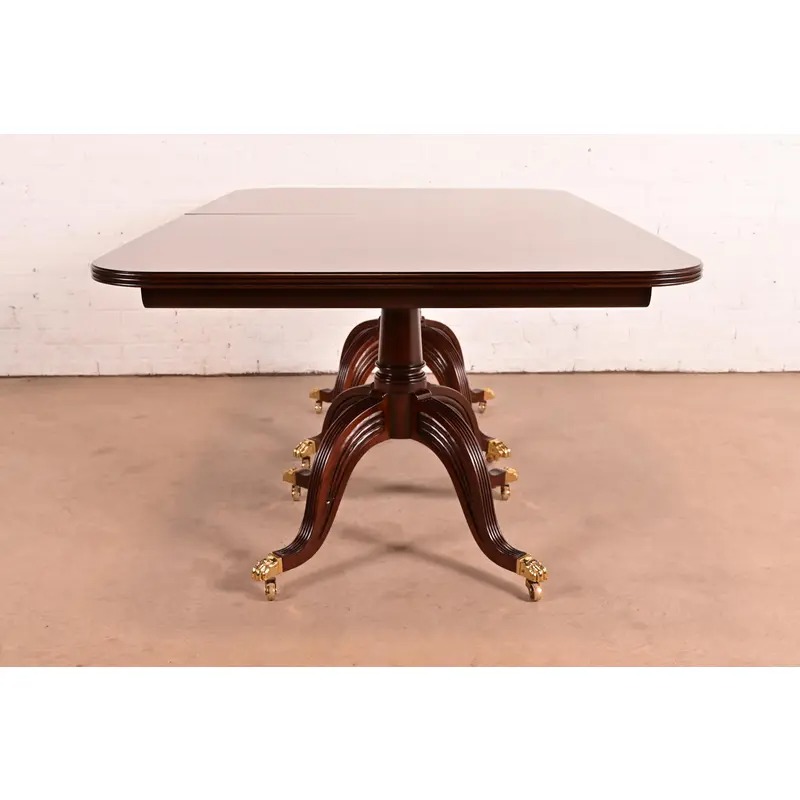 Ralph Lauren Regency Carved Mahogany "Duke" Extension Dining Table, Newly Refinished - Image 10