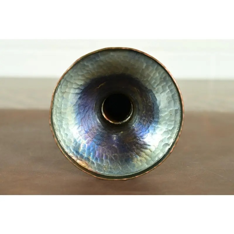 Roycroft Arts & Crafts Brass Finished Hammered Copper Candlestick - Image 10