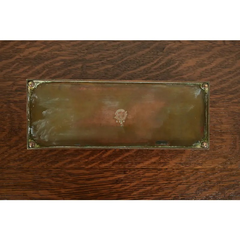 Silver Crest Arts & Crafts Sterling Silver on Bronze Cigar Box or Humidor - Image 10