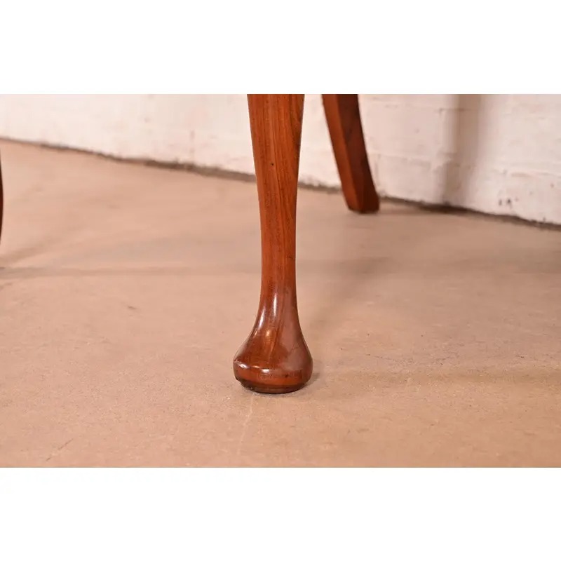 Stickley Queen Anne Carved Solid Cherry Wood Armchairs, Pair - Image 10