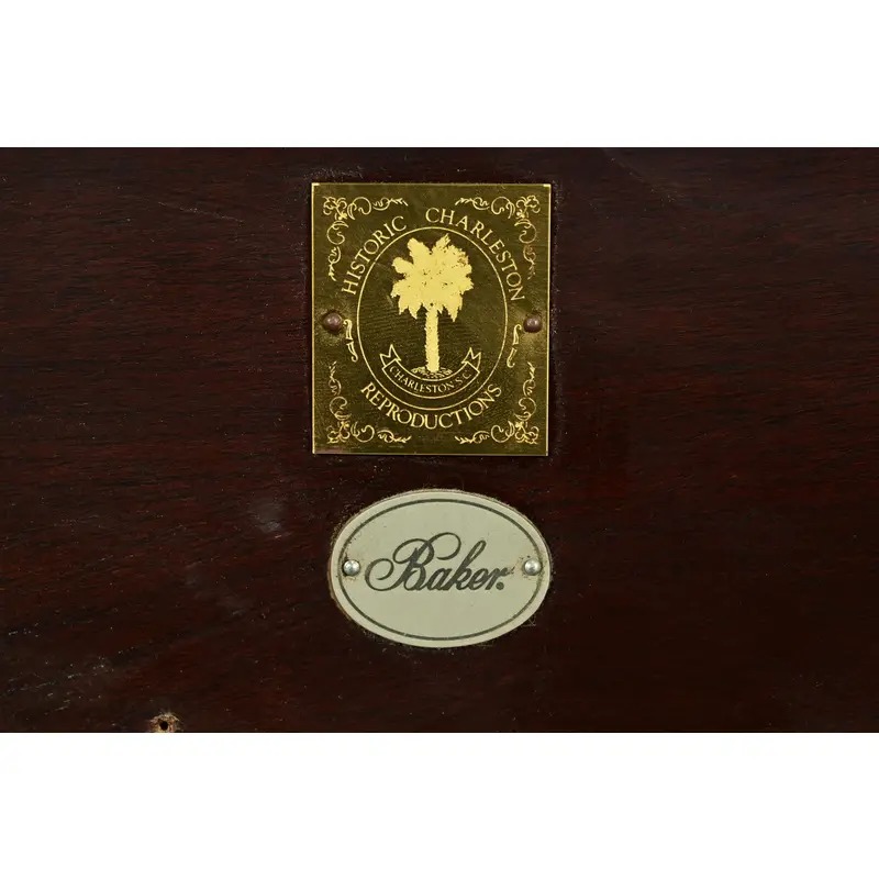 Baker Furniture Historic Charleston Collection Georgian Carved Mahogany King Size Poster Bed - Image 11