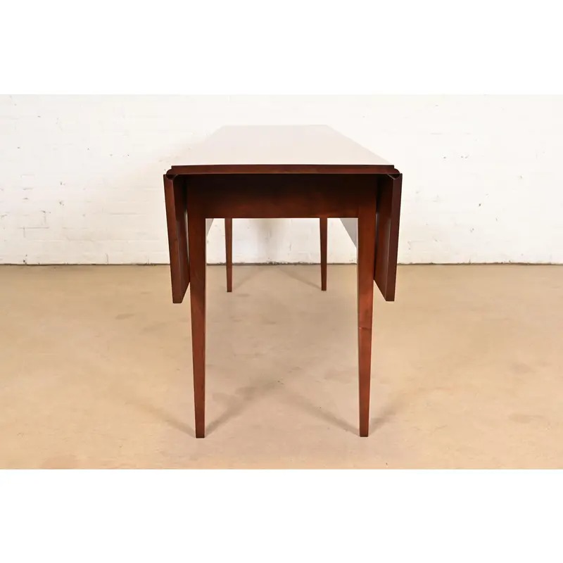 Eldred Wheeler Early American Shaker Solid Cherry Wood Drop Leaf Harvest Dining Table, Newly Refinished - Image 11