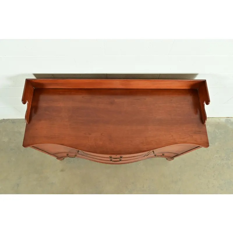 Federal Cherry Wood Serpentine Front Sideboard Buffet by Morganton, Circa 1950s - Image 11