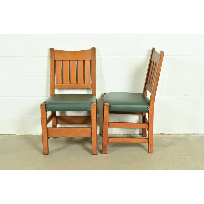 Gustav Stickley Antique Mission Oak Arts & Crafts Dining Chairs, Set of Four - Image 11