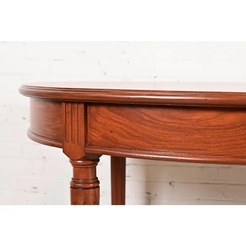 Henredon Style French Regency Louis XVI Teak Extension Dining Table, Newly Refinished - Image 11