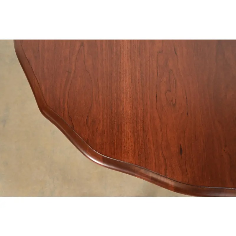Kindel Furniture French Provincial Louis XV Carved Cherry Wood Extension Dining Table, Newly Refinished - Image 11