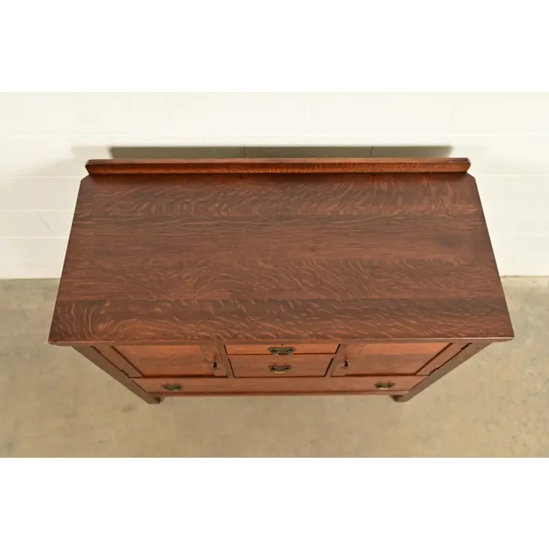 Lifetime Furniture Antique Mission Oak Arts & Crafts Sideboard, Newly Refinished - Image 11