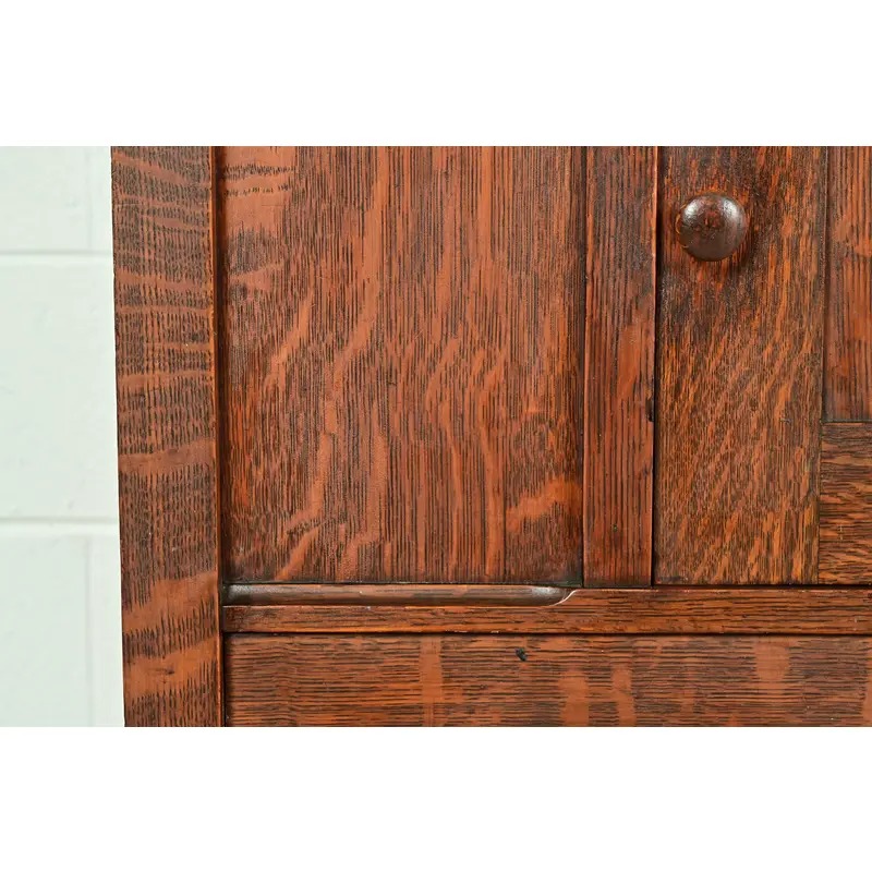 Stickley Brothers Style Antique Mission Oak Arts & Crafts Sideboard or Bar Cabinet, Circa 1910 - Image 11