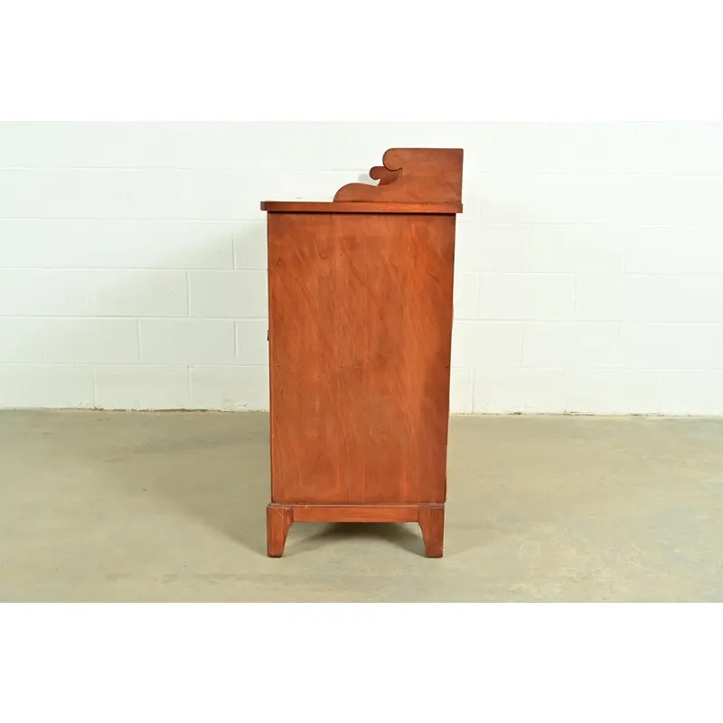 Federal Cherry Wood Serpentine Front Sideboard Buffet by Morganton, Circa 1950s - Image 12