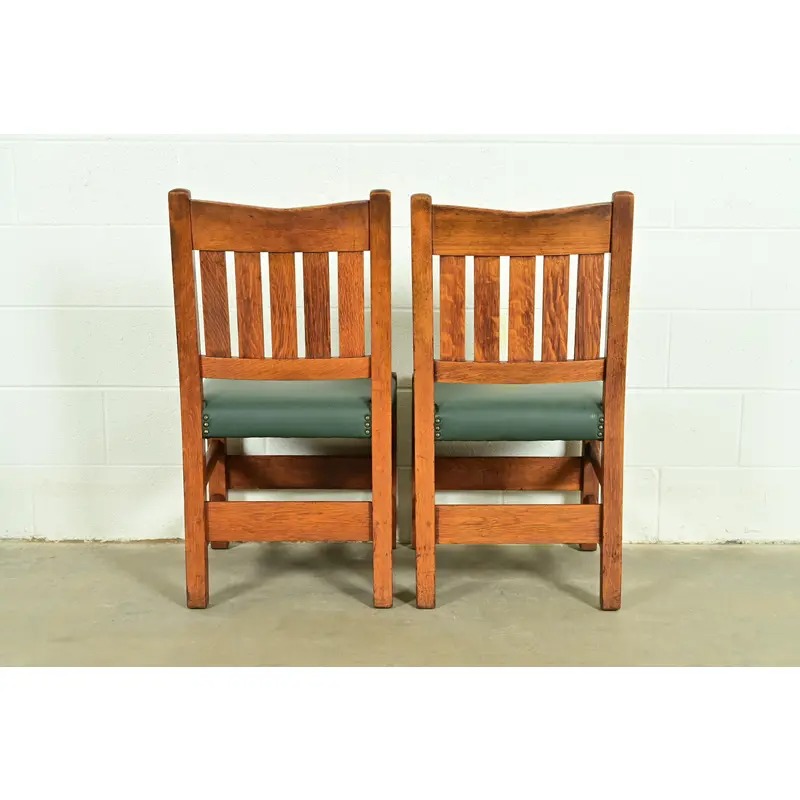 Gustav Stickley Antique Mission Oak Arts & Crafts Dining Chairs, Set of Four - Image 12