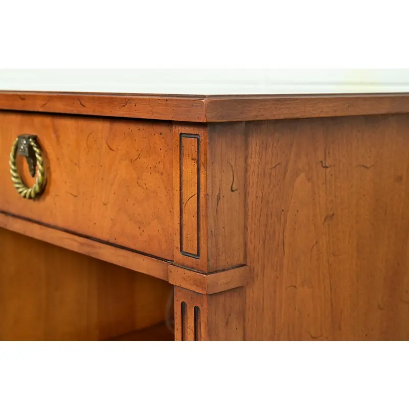 Henredon French Regency Louis XVI Carved Walnut Nightstand, Circa 1960s - Image 12