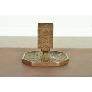 Tiffany Studios New York Zodiac Pattern Bronze Match Box Holder