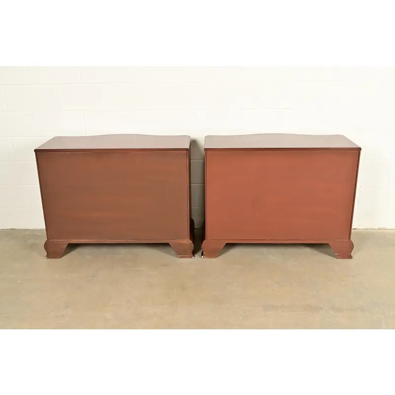 Baker Furniture Historic Charleston Chippendale Carved Mahogany Serpentine Front Dresser Chests, Pair - Image 13