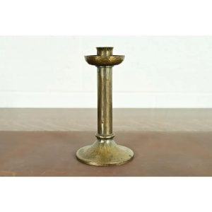 Roycroft Arts & Crafts Brass Finished Hammered Copper Candlestick