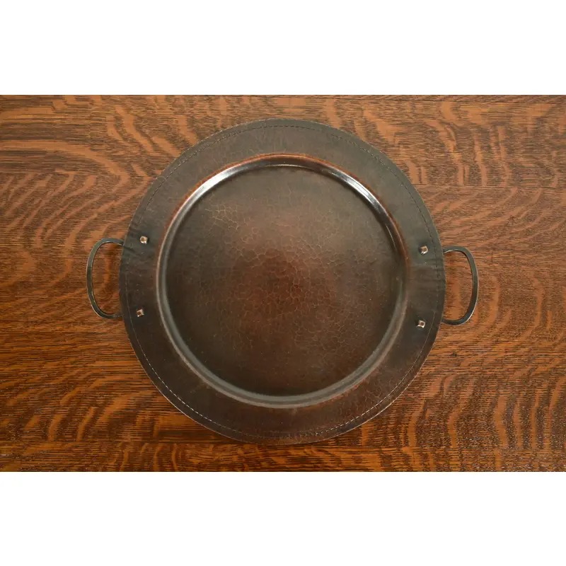 Roycroft Arts & Crafts Hammered Copper Large Handled Tray