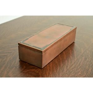 Silver Crest Arts & Crafts Sterling Silver on Bronze Cigar Box or Humidor