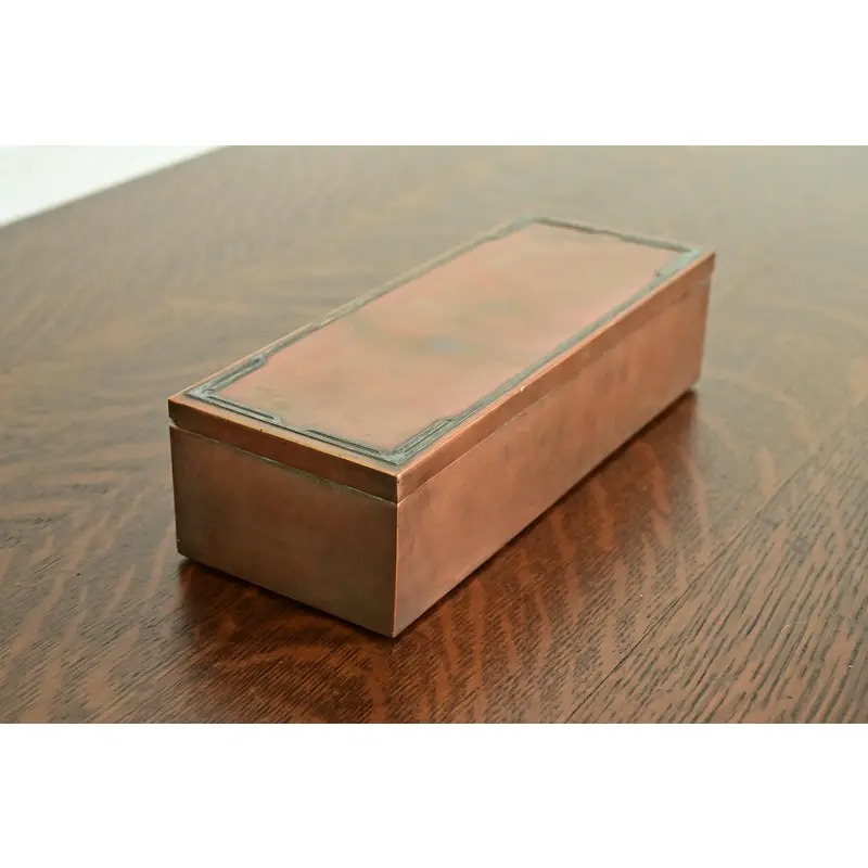 Silver Crest Arts & Crafts Sterling Silver on Bronze Cigar Box or Humidor