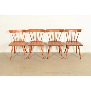 Paul McCobb Planner Group Mid-Century Modern Spindle Back Dining Chairs, Set of Four