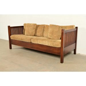 Stickley Mission Oak Arts & Crafts Spindle Settle Sofa