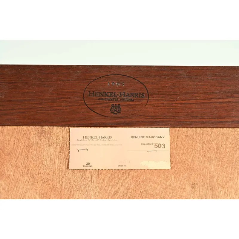 Henkel Harris Georgian Carved Mahogany Lighted Breakfront Bookcase Cabinet - Image 17