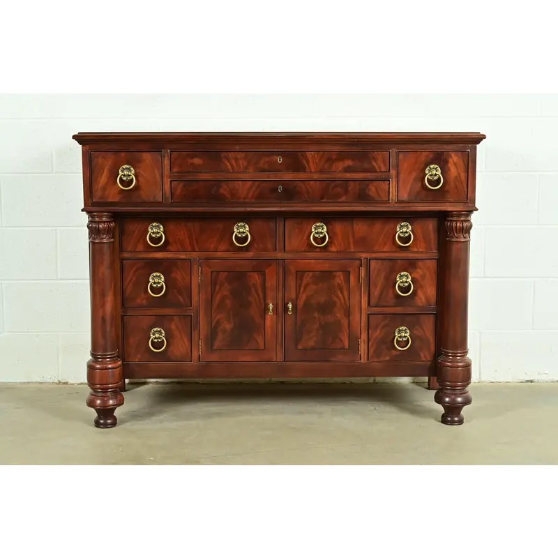 Ralph Lauren Style American Empire Flame Mahogany Master Chest of Drawers by Henredon
