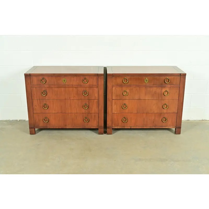 Baker Furniture French Empire Cherry Wood Dressers or Chests of Drawers, Pair - Image 2