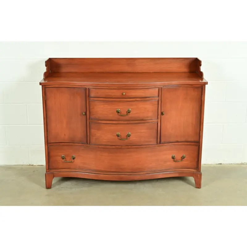 Federal Cherry Wood Serpentine Front Sideboard Buffet by Morganton, Circa 1950s - Image 2