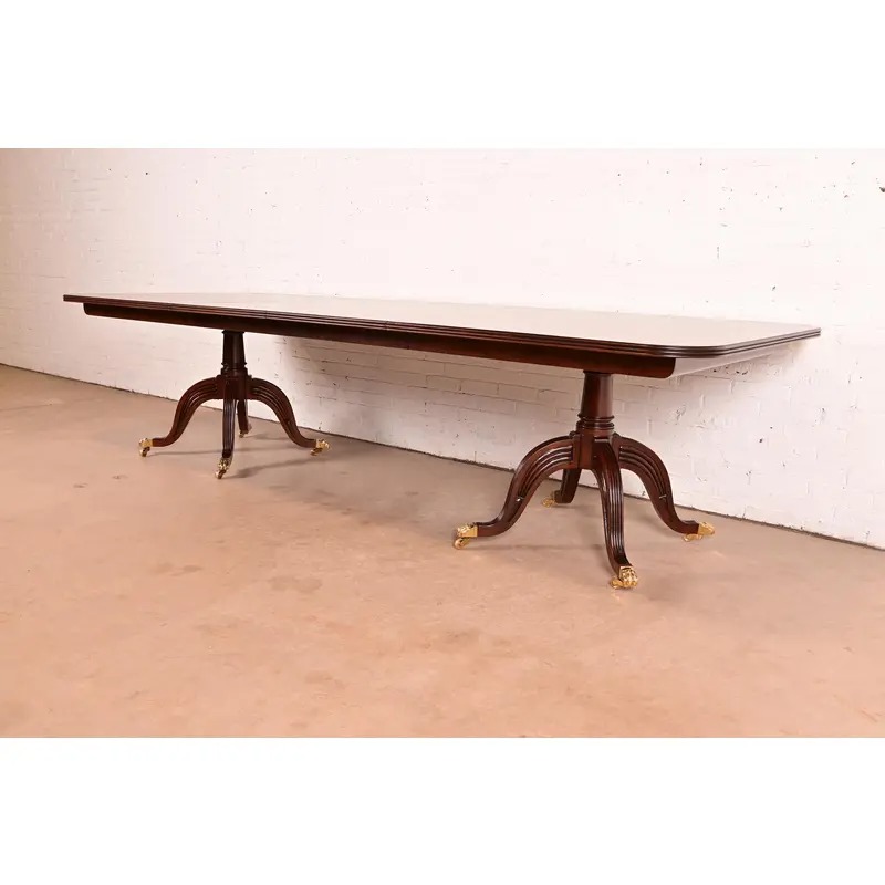 Ralph Lauren Regency Carved Mahogany "Duke" Extension Dining Table, Newly Refinished - Image 2
