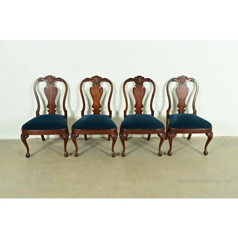 Smith & Watson Georgian Carved Mahogany Dining Chairs, Set of Four - Image 2