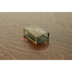 Heintz Arts & Crafts Sterling Silver on Bronze Matchbox Holder