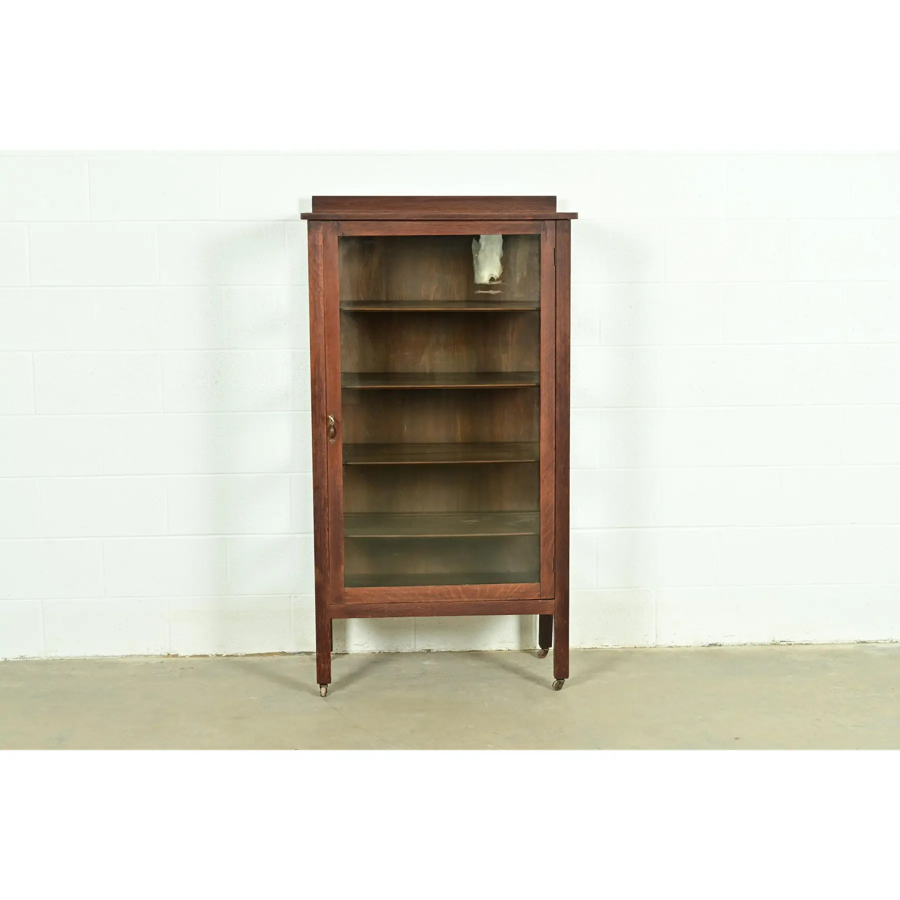 Limbert Style Antique Mission Oak Arts & Crafts Bookcase or China Cabinet, Circa 1910 - Image 7