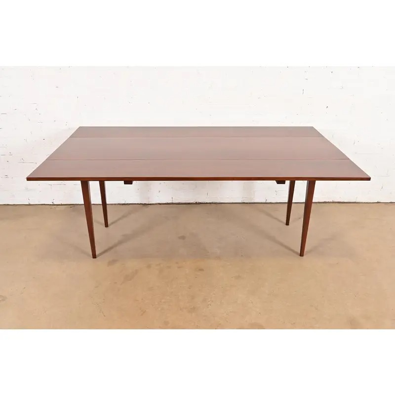 Eldred Wheeler Early American Shaker Solid Cherry Wood Drop Leaf Harvest Dining Table, Newly Refinished - Image 3