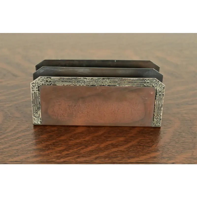 Heintz Arts & Crafts Sterling Silver on Bronze Letter Rack - Image 3