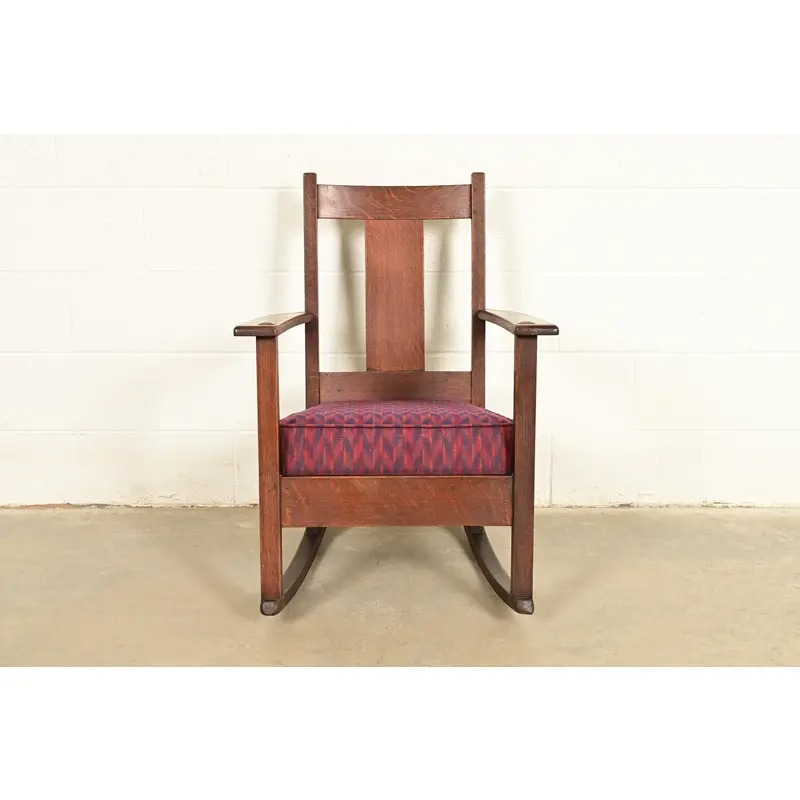 Limbert Antique Mission Oak Arts & Crafts Rocking Chair, Circa 1910 - Image 3