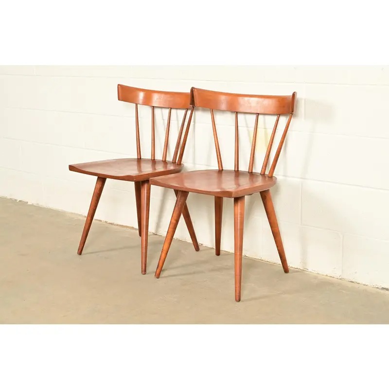 Paul McCobb Planner Group Mid-Century Modern Spindle Back Side Chairs or Dining Chairs, Pair - Image 3