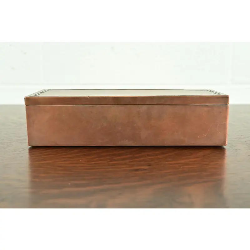 Silver Crest Arts & Crafts Sterling Silver on Bronze Cigar Box or Humidor - Image 3