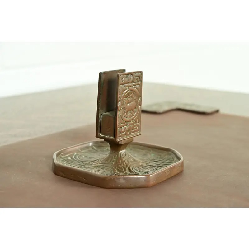 Tiffany Studios New York Zodiac Pattern Bronze Match Box Holder - Image 3