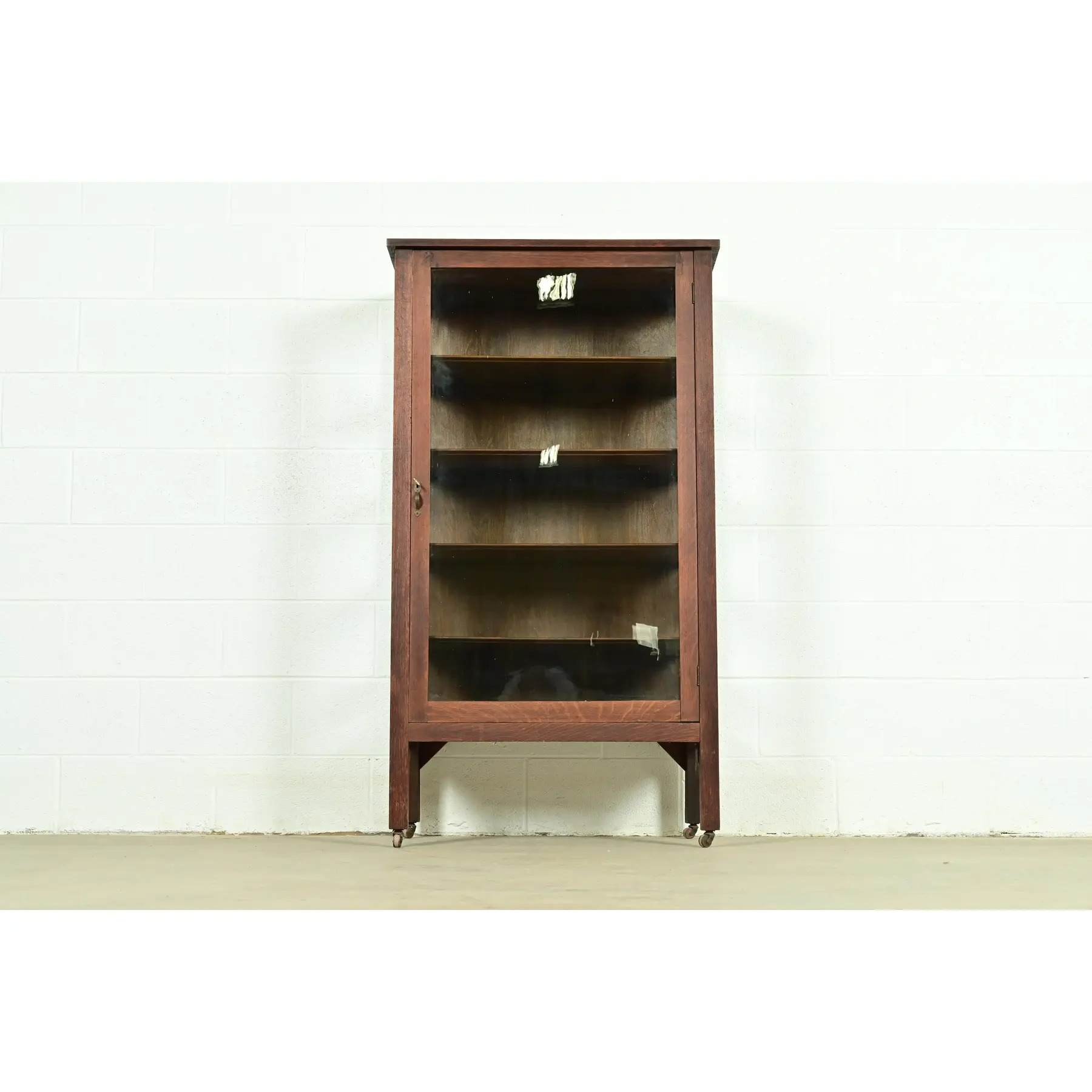 Limbert Style Antique Mission Oak Arts & Crafts Bookcase or China Cabinet, Circa 1910 - Image 8