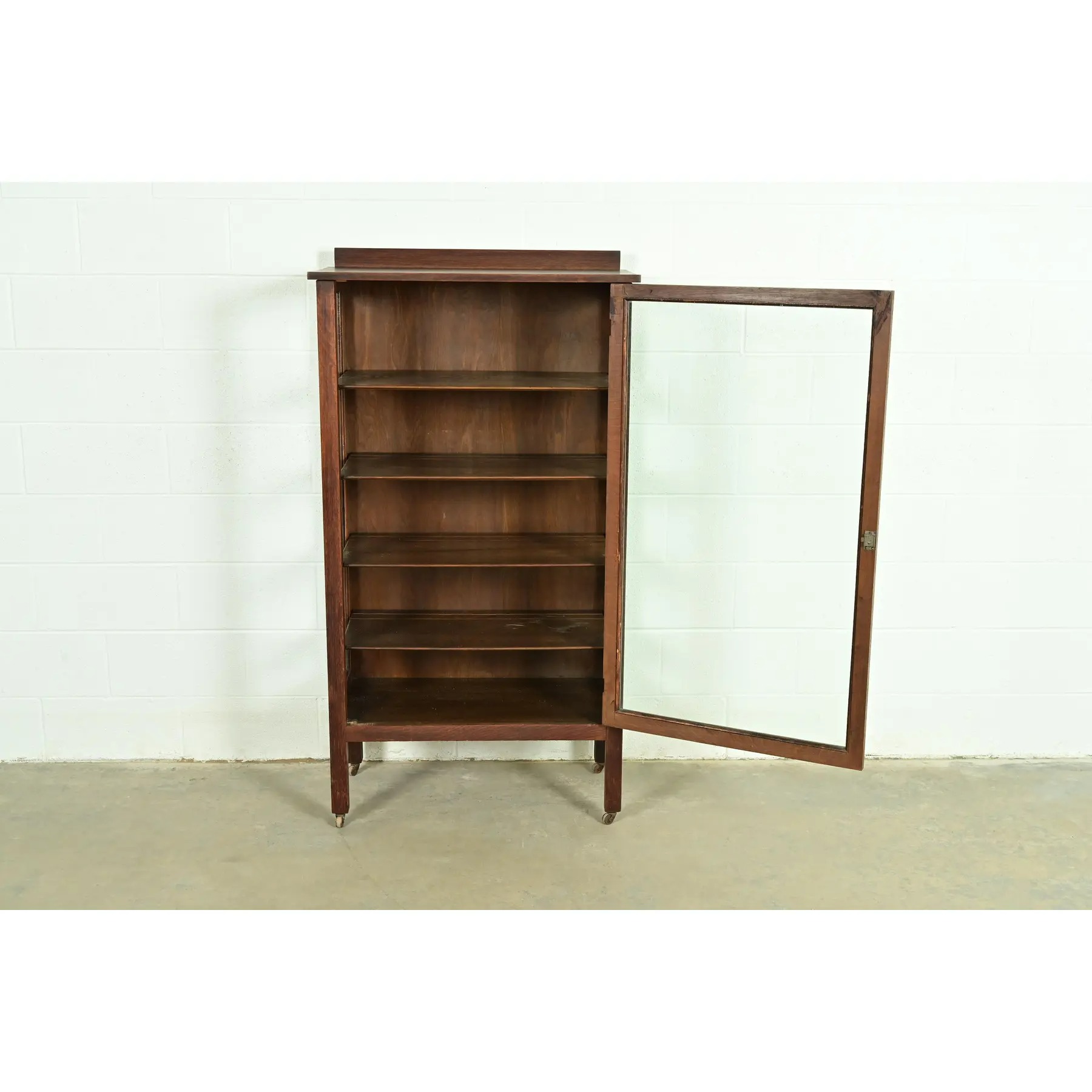 Limbert Style Antique Mission Oak Arts & Crafts Bookcase or China Cabinet, Circa 1910 - Image 2