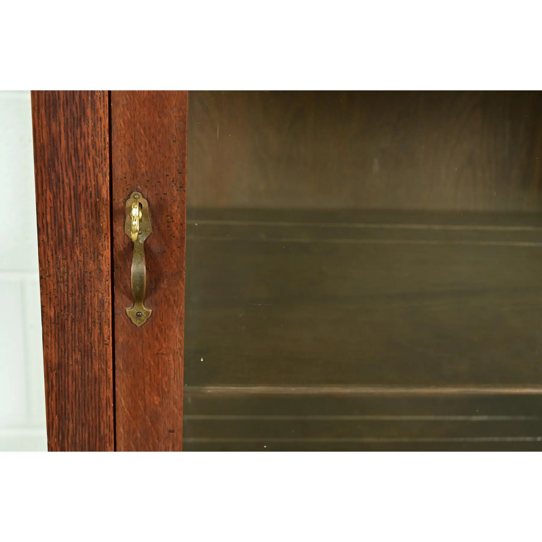 Limbert Style Antique Mission Oak Arts & Crafts Bookcase or China Cabinet, Circa 1910 - Image 3