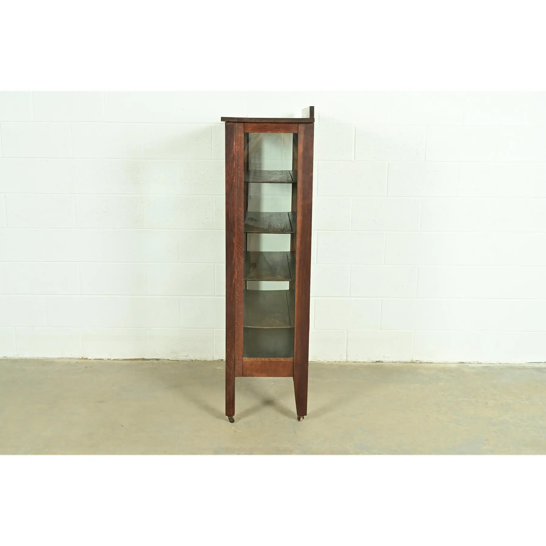 Limbert Style Antique Mission Oak Arts & Crafts Bookcase or China Cabinet, Circa 1910 - Image 4