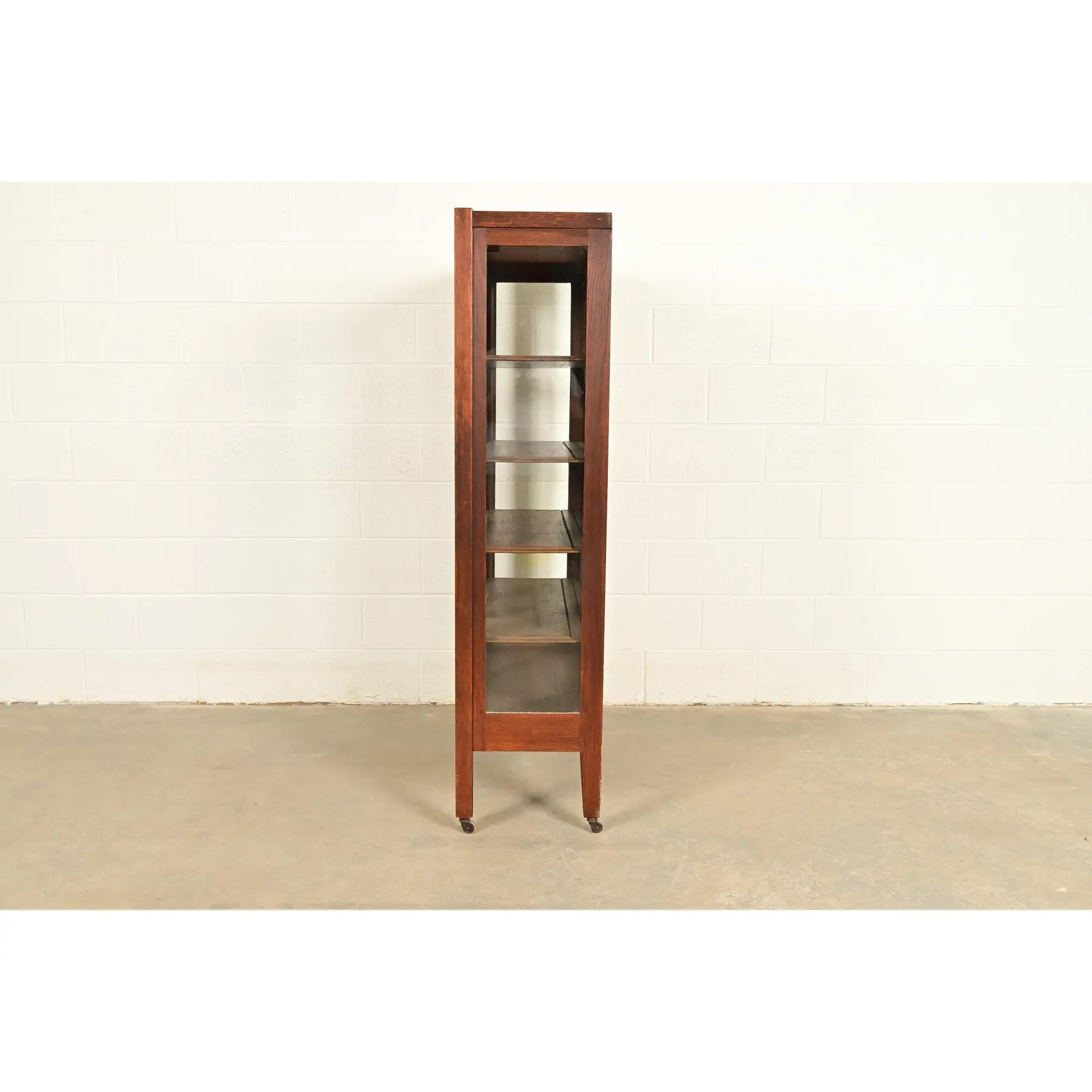 Stickley Brothers Style Antique Mission Oak Arts & Crafts Bookcase Cabinet, Circa 1910 - Image 8