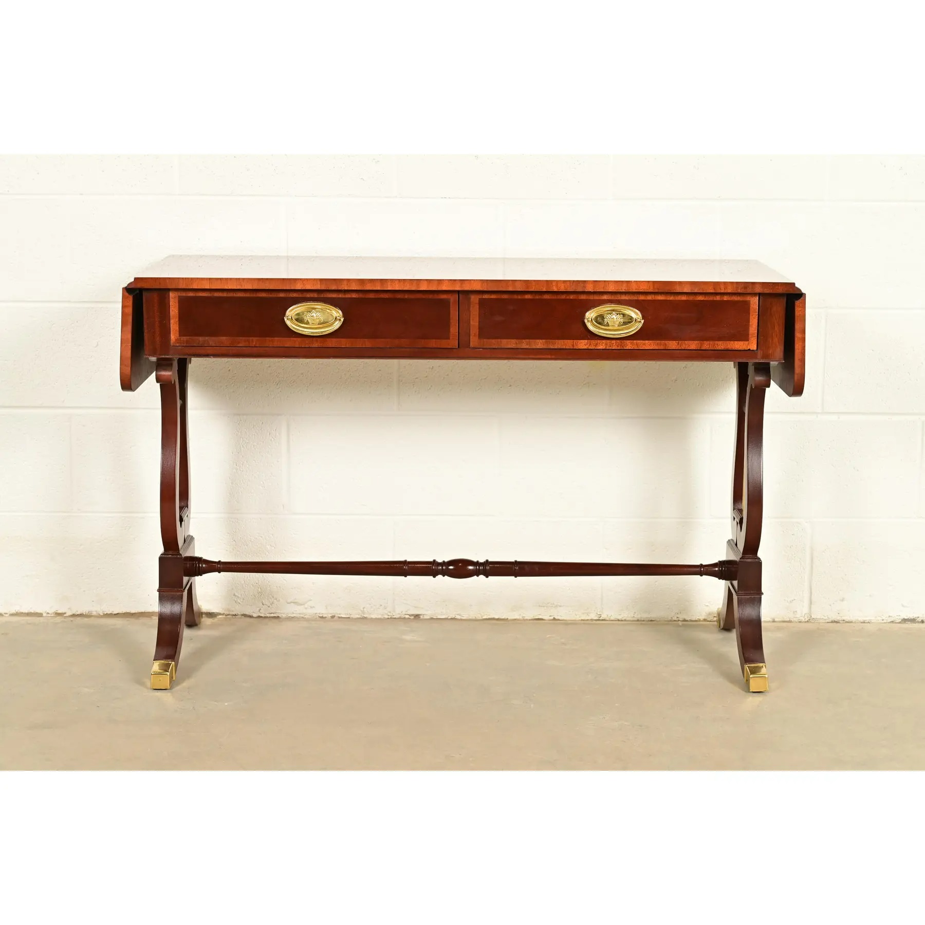 Baker Furniture English Regency Lyre Base Console or Sofa Table - Image 2