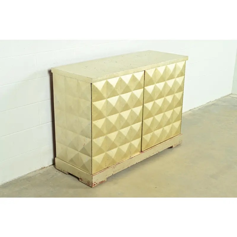 Barbara Barry for Baker Furniture Diamond Silver Leaf Cabinet or Credenza - Image 4