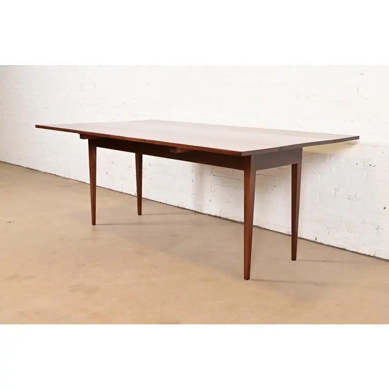 Eldred Wheeler Early American Shaker Solid Cherry Wood Drop Leaf Harvest Dining Table, Newly Refinished - Image 4