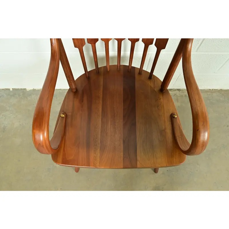 Kipp Stewart for Drexel Declaration Sculpted Walnut Armchairs, Pair - Image 4