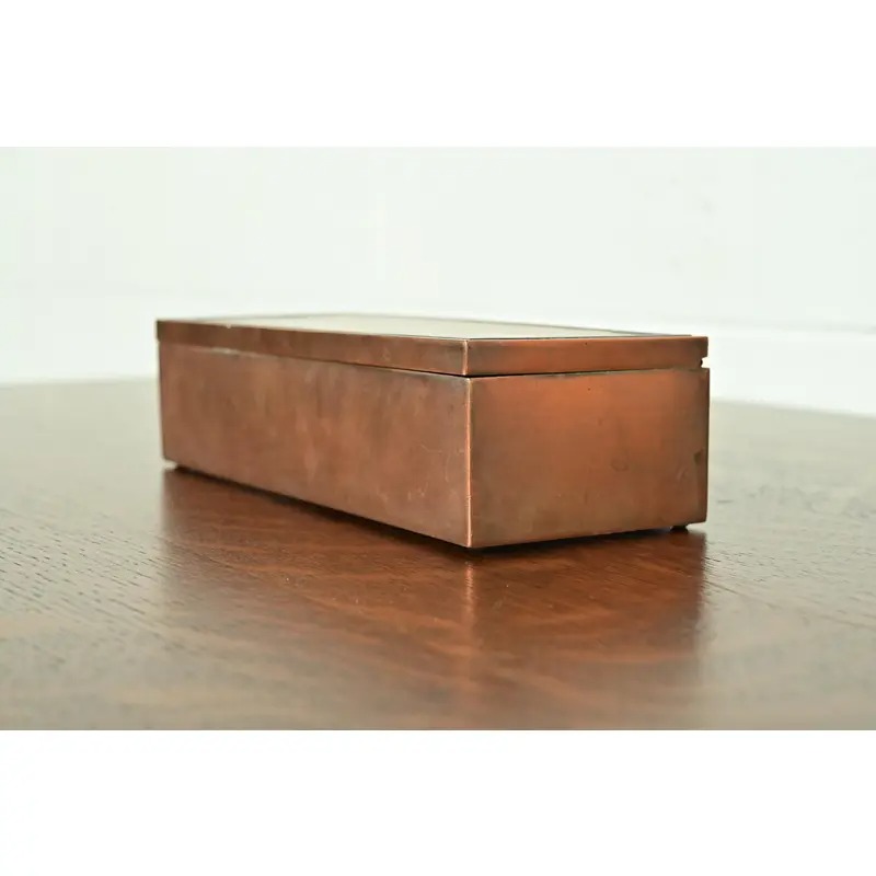 Silver Crest Arts & Crafts Sterling Silver on Bronze Cigar Box or Humidor - Image 4