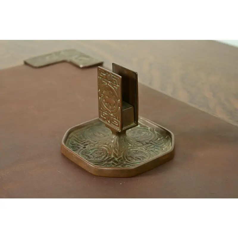 Tiffany Studios New York Zodiac Pattern Bronze Match Box Holder - Image 4