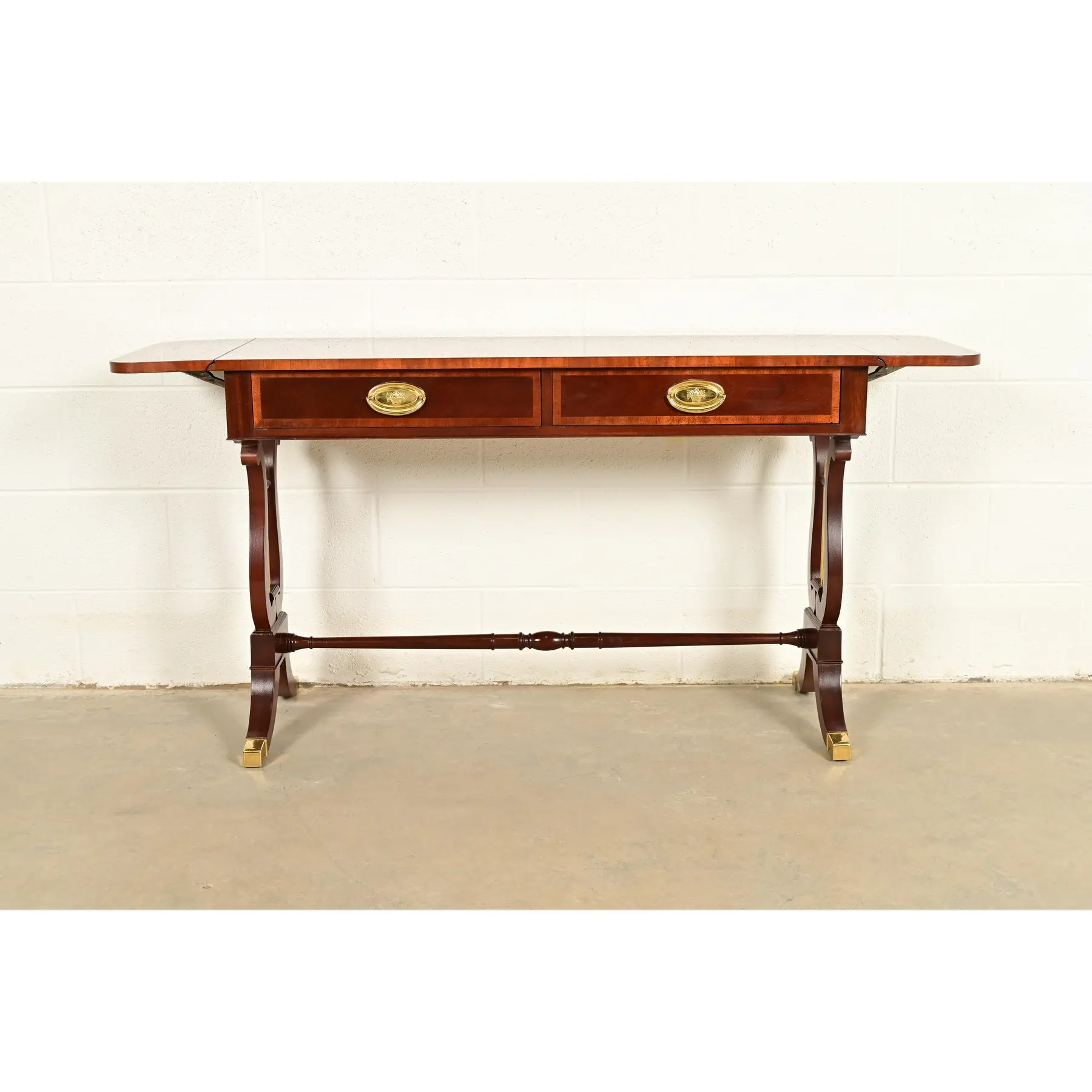 Baker Furniture English Regency Lyre Base Console or Sofa Table - Image 5